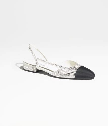 chanel glitter slingbacks|Chanel slingback beige and black.